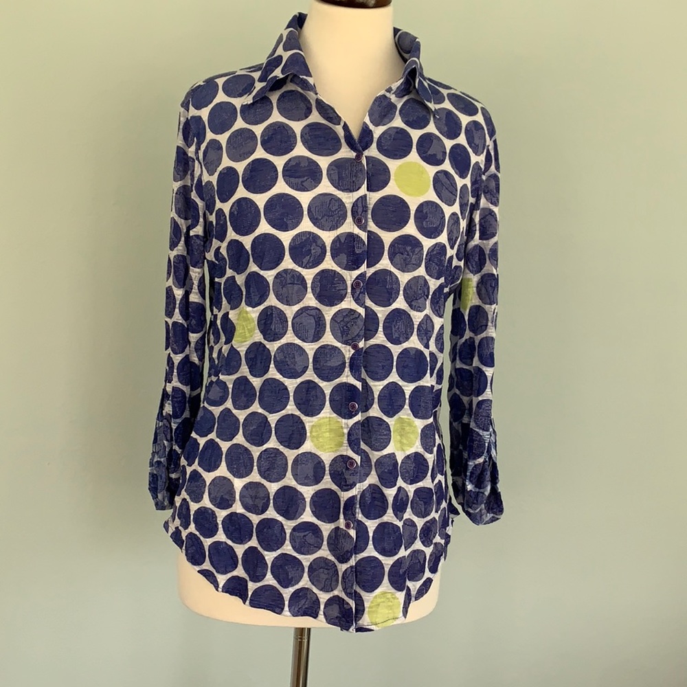 David Cline Oxygen Snap Front Tab Sleeve Top